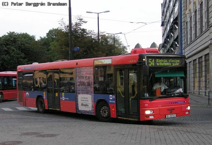 AS Sporveisbussene 711, Jernbanetorget - Linie 54