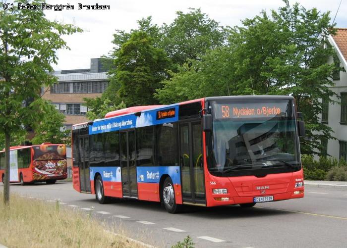 Unibuss	566,	Nydalen	- Linie	58