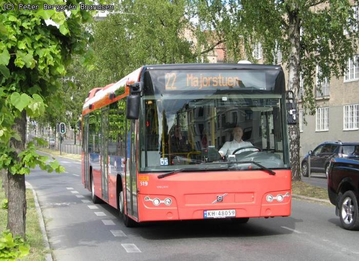 Unibuss	519, Kirkeveien - Linie 22
