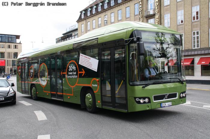 Volvo B5L 7700 Hybrid-demobus, Banegårdspladsen, Århus