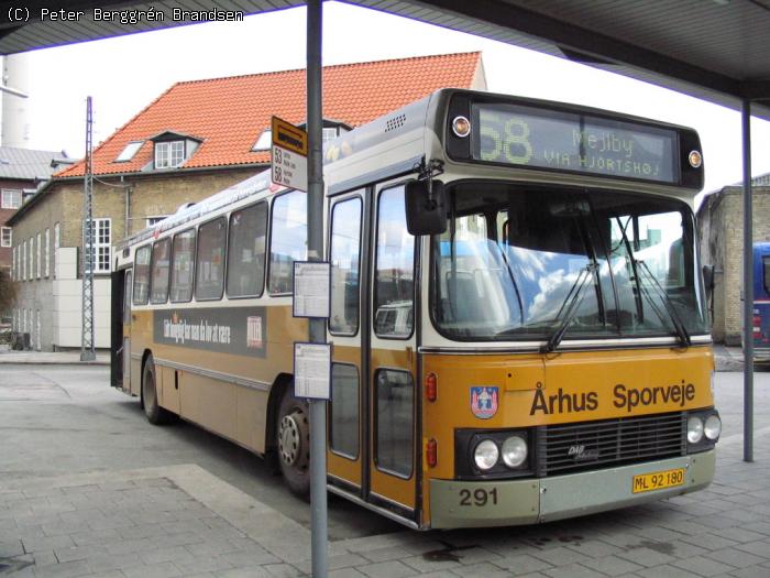 Århus Sporveje 291, Rutebilstationen - Linie 58