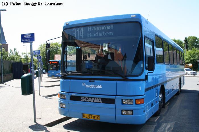 De Grønne Busser 1, Hammel Rutebilstation - Rute 314