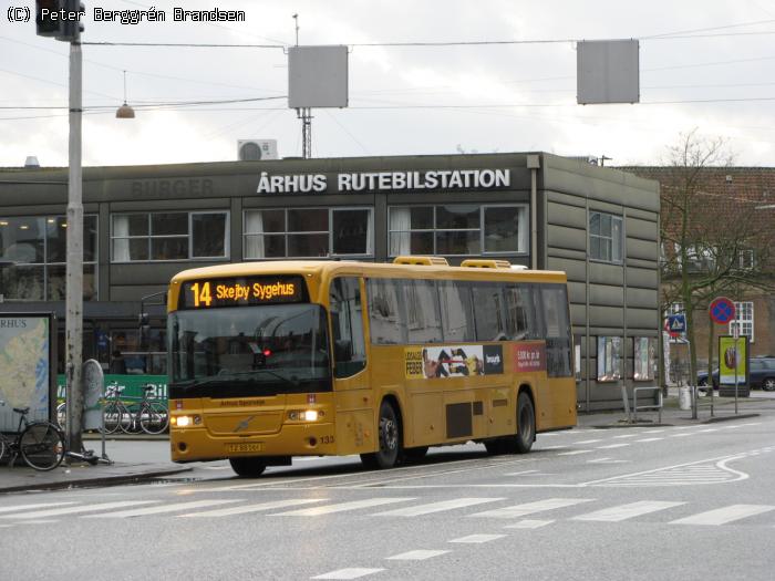 Århus Sporveje 133, Rutebilstationen